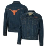 Texas Longhorns Retro Denim Button Up Real Denim Jacket 1