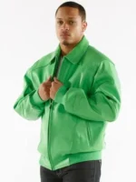 Pelle Pelle Basic Green Plush Genuine Leather Jacket