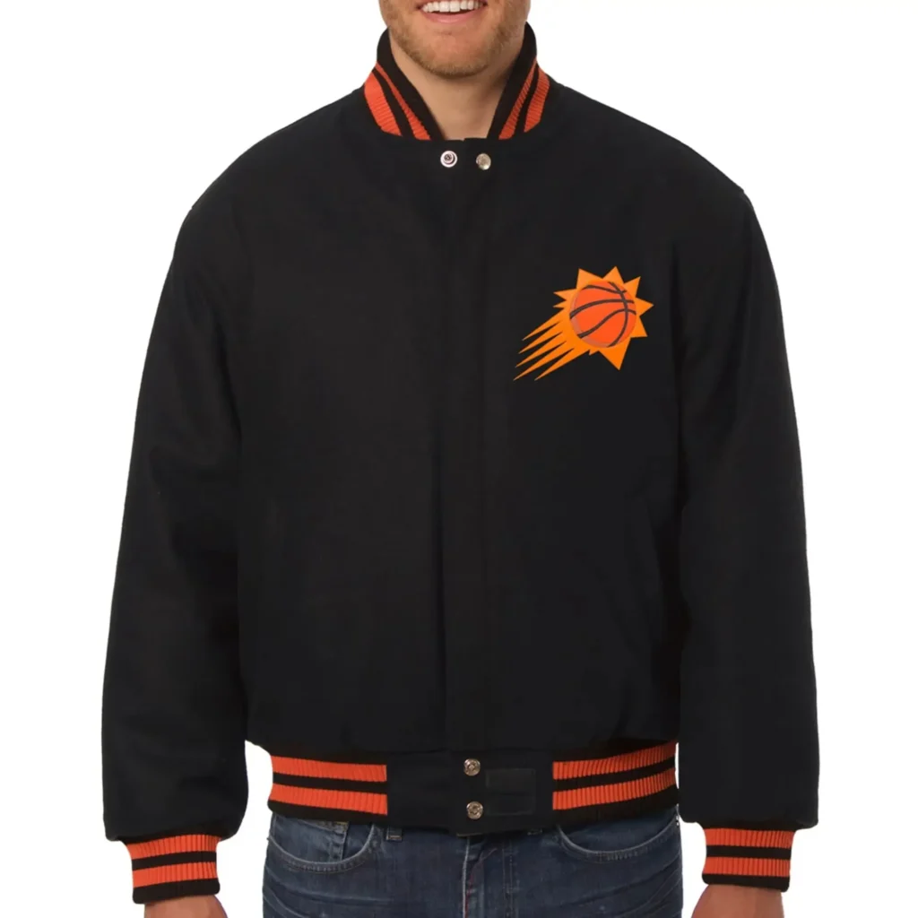 Phoenix Suns Black Wool Varsity Real Jacket