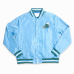 Tulane Green Wave Script Bomber Sky Blue Real Polyester Jacket