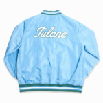 Tulane Green Wave Script Bomber Sky Blue Real Polyester Jackets