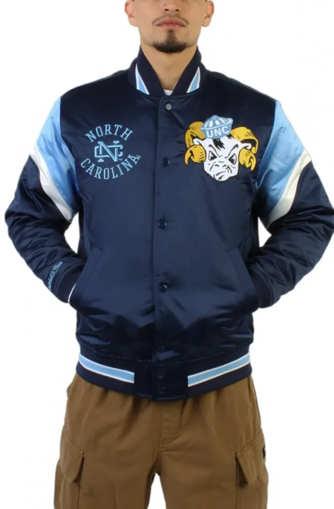 University North Carolina NCAA Heavyweight Real Satin Jackets