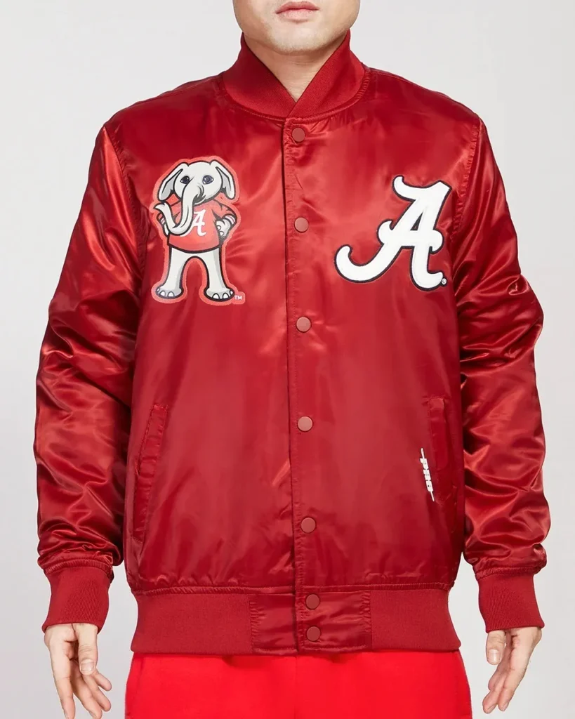 University Of Alabama Classic Red Real Satin Jacket