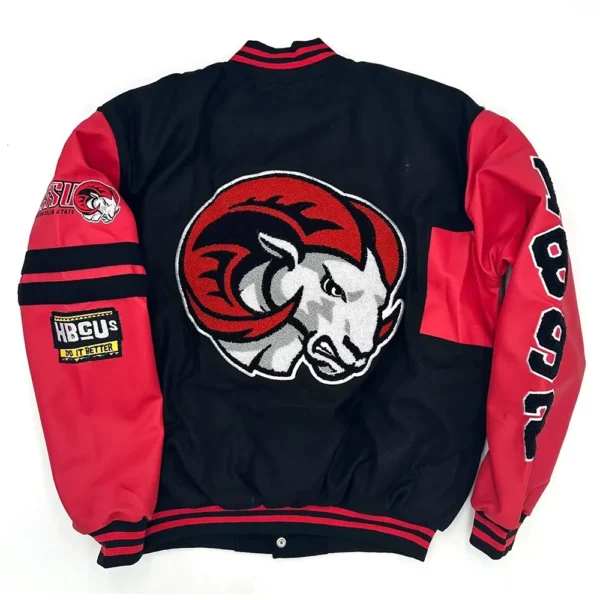 Winston Salem State Rams Ole Skool Letterman Real Wool Jacketa - Copy