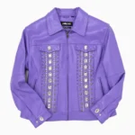 Womens Pelle Pelle Purple Genuine Leather Jacket