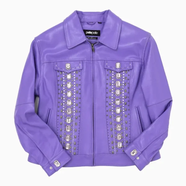 Womens Pelle Pelle Purple Genuine Leather Jacket