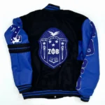 Zeta Phi Beta Ole Skool Blue and Black Letterman Real Wool Jackets