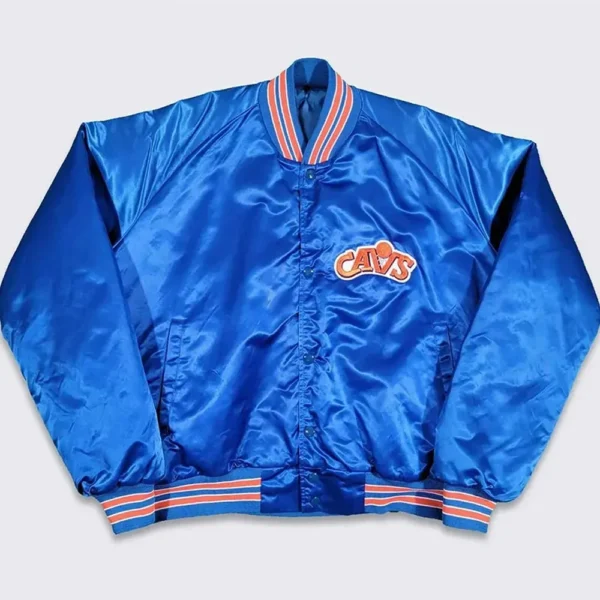 80s Cleveland Cavaliers Blue Real Satin Jacket