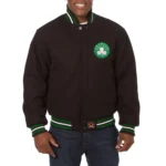 Boston Celtics Black Real Wool Varsity Jacket