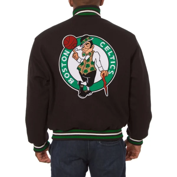 Boston Celtics Black Real Wool Varsity Jackets