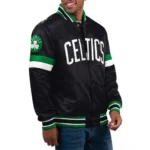 Boston Celtics Home Game Black Real Satin Varsity Jacket