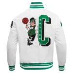 Boston Celtics Mashup White Real Satin Varsity Jackets