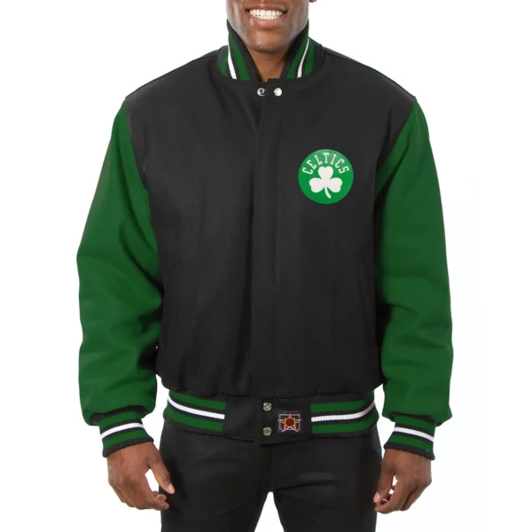 Boston Celtics Real Black & Green Wool Varsity Jacket