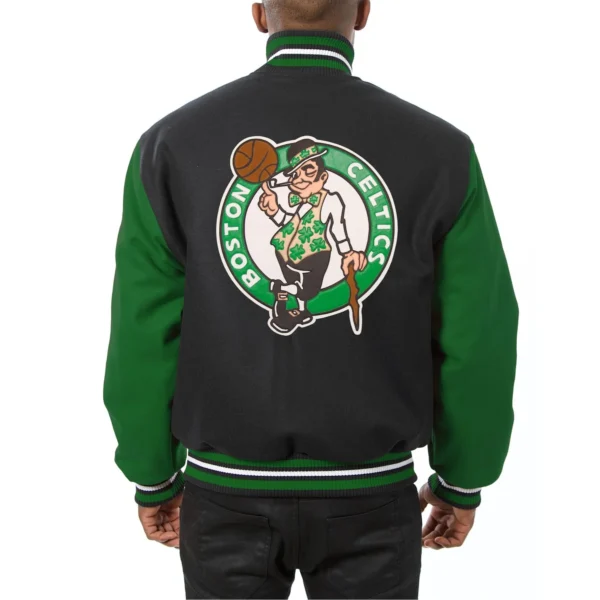 Boston Celtics Real Black & Green Wool Varsity Jackets