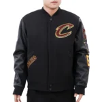 Cleveland Cavaliers Classic Black Real Wool & Leather Varsity Jacket