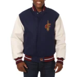 Cleveland Cavaliers Domestic Real Wool & Leather Varsity Jacket