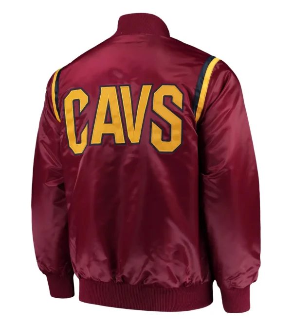 Cleveland Cavaliers Full Snap Maroon Real Satin Varsity Jackets