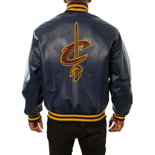 Cleveland Cavaliers Navy Real Leather Varsity Jackets