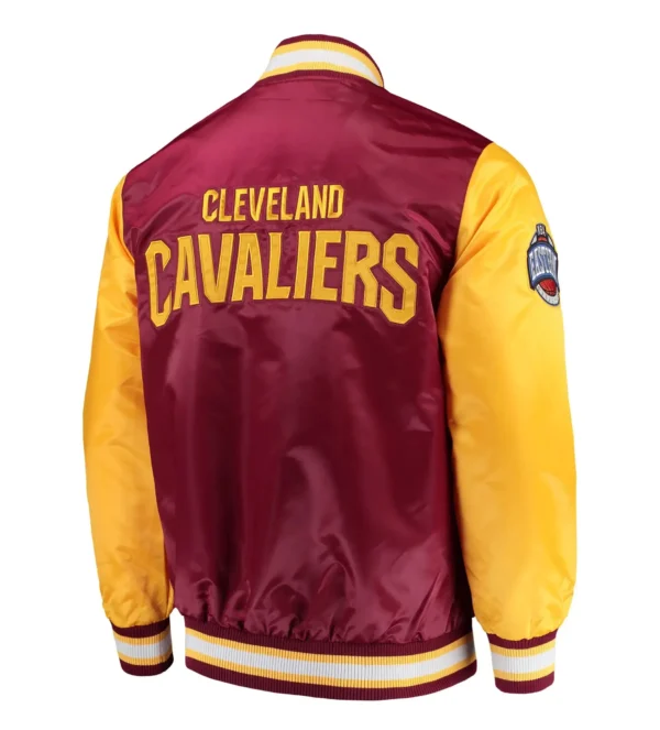 Cleveland Cavaliers Rookie Full Snap Maroon & Gold Satin Varsity Jackets