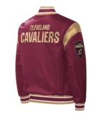 Cleveland Cavaliers Wine Force Play Maroon Real Satin Varsity Jackets