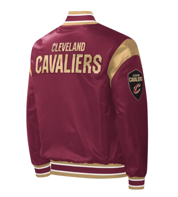 Cleveland Cavaliers Wine Force Play Maroon Real Satin Varsity Jackets