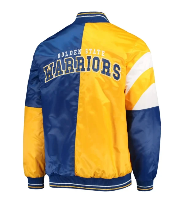 Golden State Warriors 75th Anniversary Leader Color Block Real Satin Jackets