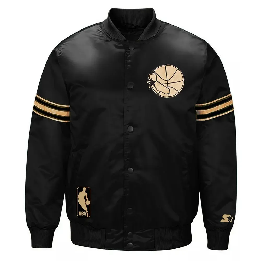 Golden State Warriors Classic Black Royal Satin Jacket