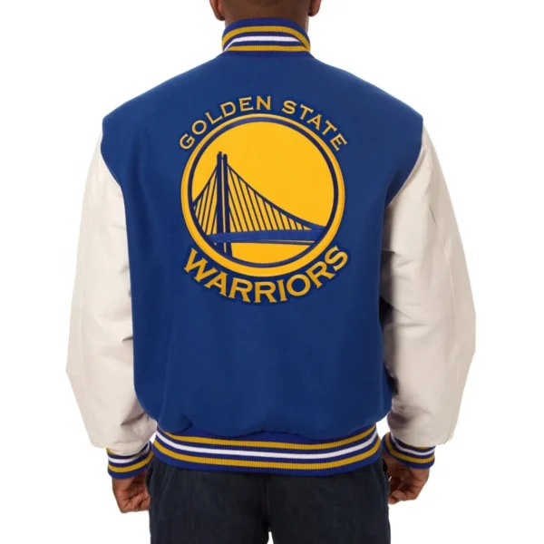 Golden State Warriors Domestic Real Wool & Leather Varsity Jacket 2