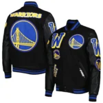 Golden State Warriors Mashup Varsity Real Fleece Jackets 1