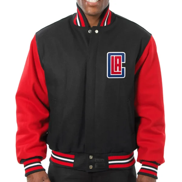 Los Angeles Clippers Black Real Wool Varsity Jacket