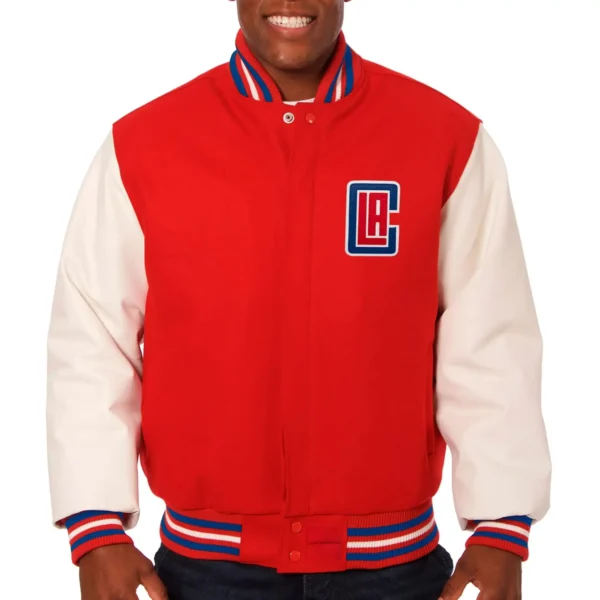 Los Angeles Clippers Real Wool & Leather Varsity Jacket