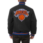 New York Knicks Black Real Wool Varsity Jackets