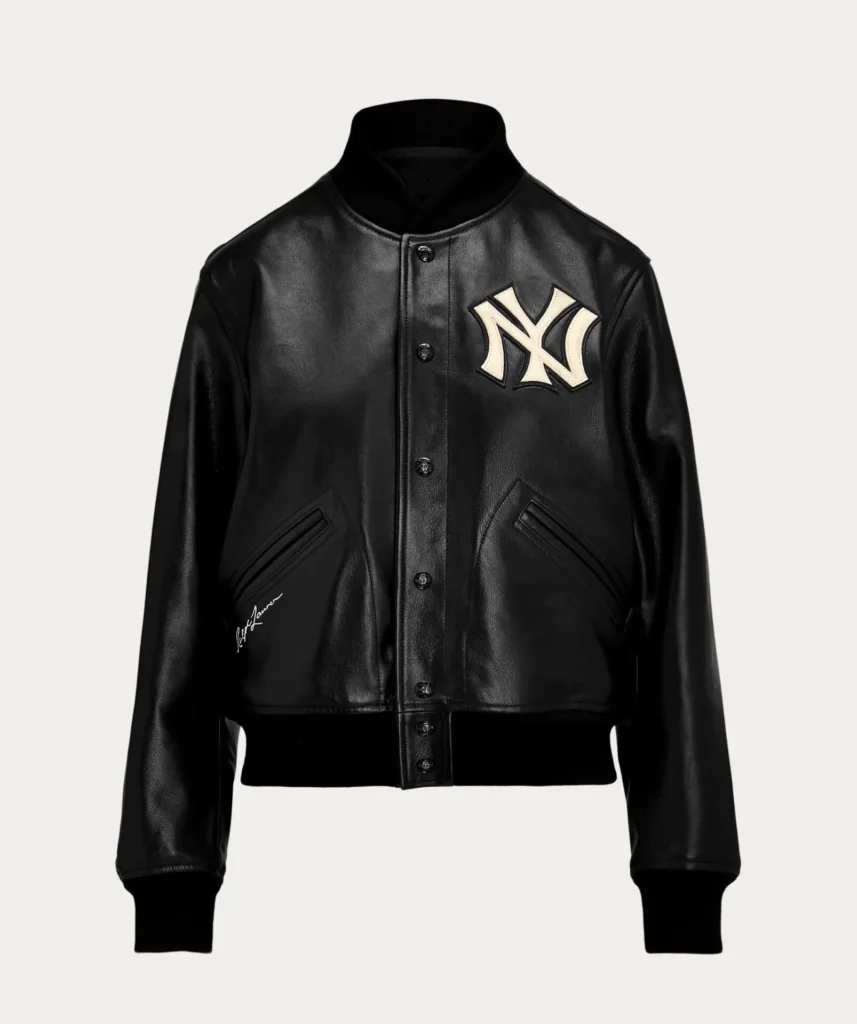 Polo Ralph Lauren Yankees Black Leather Jacket