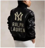 Polo Ralph Lauren Yankees Leather Black Jacket